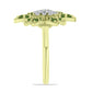Inel din Argint 925 Placat cu Aur ( 5.13 grame ) cu Safir verde și Topaz Alb 1.25 Carate