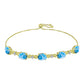 Brățară din Argint 925 Placat cu Aur ( 5.97 grame ) cu Larimar(Piatra delfinului) și Topaz Alb 10.21 Carate