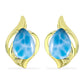 Cercei din Argint 925 Placat cu Aur ( 4.04 grame ) cu Larimar(Piatra delfinului) 4.79 Carate