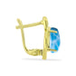 Cercei din Argint 925 Placat cu Aur ( 4.04 grame ) cu Larimar(Piatra delfinului) 4.79 Carate