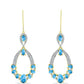 Cercei din Argint 925 Placat cu Aur ( 7.17 grame ) cu Larimar(Piatra delfinului) 5.87 Carate