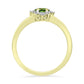 Inel din Argint 925 Placat cu Aur ( 3.01 grame ) cu Safir verde și Topaz Alb 0.51 Carate