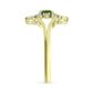 Inel din Argint 925 Placat cu Aur ( 3.01 grame ) cu Safir verde și Topaz Alb 0.51 Carate
