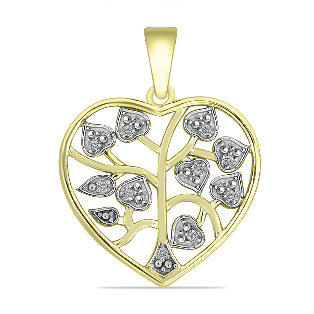 Pandantiv din Argint 925 Placat cu Aur ( 3.41 grame ) cu Diamant Alb 0.06 Carate