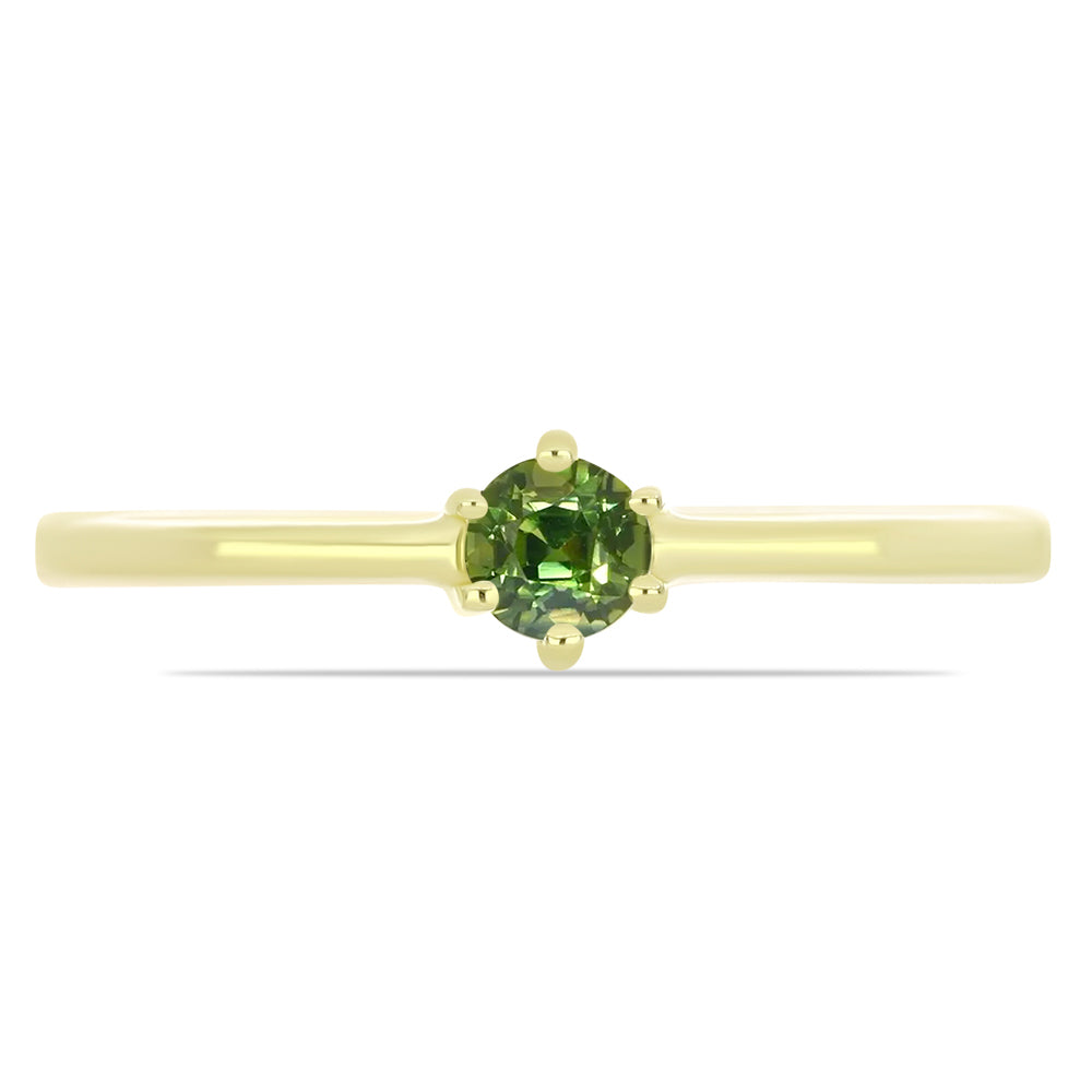 Inel din Argint 925 Placat cu Aur ( 1.42 grame ) cu Safir verde 0.28 Carate