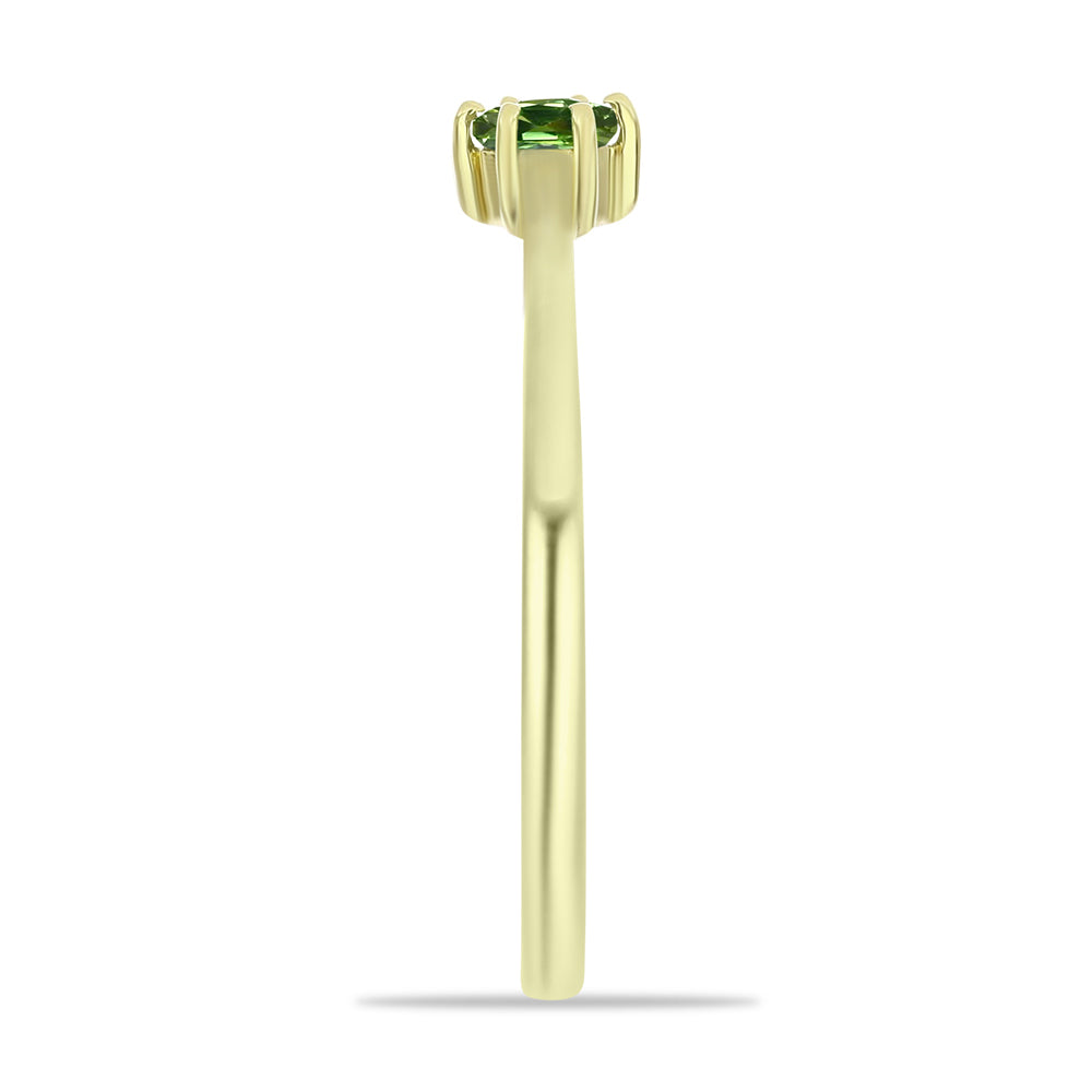 Inel din Argint 925 Placat cu Aur ( 1.42 grame ) cu Safir verde 0.28 Carate 4 