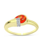Inel din Argint 925 Placat cu Aur ( 3.27 grame ) cu Turcoaz Mohave și Topaz Alb 0.98 Carate