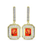 Cercei din Argint 925 Placat cu Aur ( 5.61 grame ) cu Turcoaz Mohave și Topaz Alb 4.47 Carate