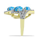 Inel din Argint 925 Placat cu Aur ( 5.5 grame ) cu Larimar(Piatra delfinului) și Topaz Alb 5.65 Carate