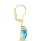 Cercei din Argint 925 Placat cu Aur ( 2.13 grame ) cu Larimar(Piatra delfinului) 7 Carate