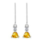 Cercei din Argint 925 ( 1.5 grame ) cu Citrin Rio Golden și Topaz Alb 0.87 Carate