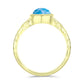 Inel din Argint 925 Placat cu Aur ( 3.04 grame ) cu Larimar(Piatra delfinului) 1.52 Carate