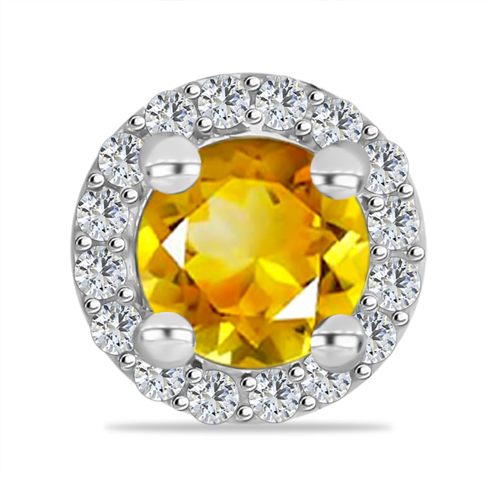 Pandantiv din Argint 925 ( 0.52 grame ) cu Citrin Rio Golden și Topaz Alb 0.63 Carate 1 