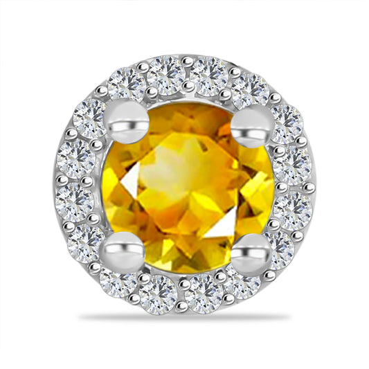 Pandantiv din Argint 925 ( 0.52 grame ) cu Citrin Rio Golden și Topaz Alb 0.63 Carate