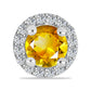 Pandantiv din Argint 925 ( 0.52 grame ) cu Citrin Rio Golden și Topaz Alb 0.63 Carate