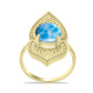 Inel din Argint 925 Placat cu Aur ( 5.88 grame ) cu Larimar(Piatra delfinului) 3.82 Carate