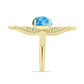 Inel din Argint 925 Placat cu Aur ( 5.88 grame ) cu Larimar(Piatra delfinului) 3.82 Carate