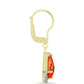 Cercei din Argint 925 Placat cu Aur ( 2.21 grame ) cu Turcoaz Mohave și Topaz Alb 1.59 Carate