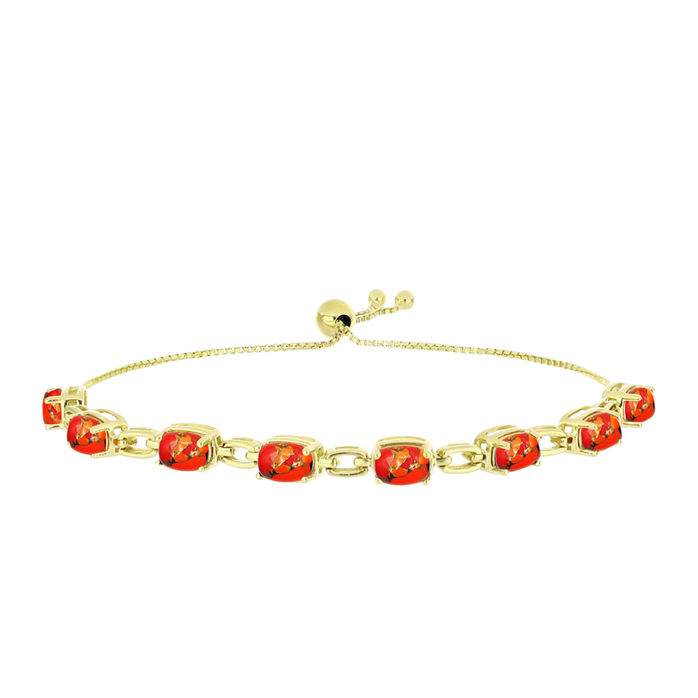 Brățară din Argint 925 Placat cu Aur ( 6.67 grame ) cu Turcoaz Mohave 3.65 Carate