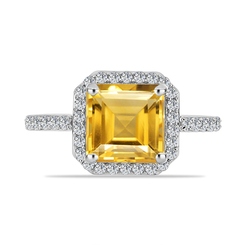 Inel din Argint 925 ( 2.41 grame ) cu Citrin Rio Golden și Topaz Alb 2.67 Carate