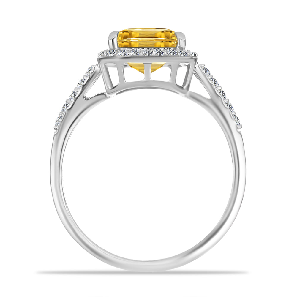Inel din Argint 925 ( 2.41 grame ) cu Citrin Rio Golden și Topaz Alb 2.67 Carate