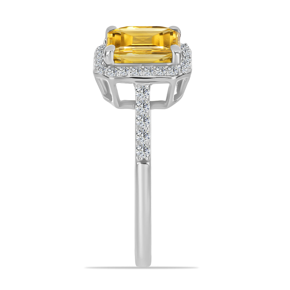 Inel din Argint 925 ( 2.41 grame ) cu Citrin Rio Golden și Topaz Alb 2.67 Carate