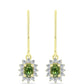 Cercei din Argint 925 Placat cu Aur ( 1.71 grame ) cu Safir verde și Topaz Alb 1.06 Carate