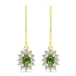 Cercei din Argint 925 Placat cu Aur ( 1.71 grame ) cu Safir verde și Topaz Alb 1.06 Carate