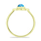 Inel din Argint 925 Placat cu Aur ( 1.84 grame ) cu Larimar(Piatra delfinului) 0.58 Carate