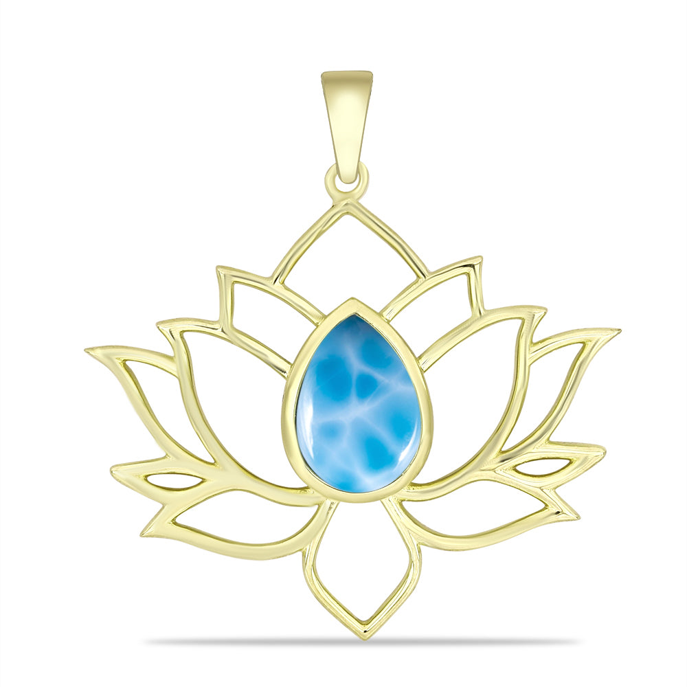 Pandantiv din Argint 925 Placat cu Aur ( 3.17 grame ) cu Larimar(Piatra delfinului) 2.3 Carate