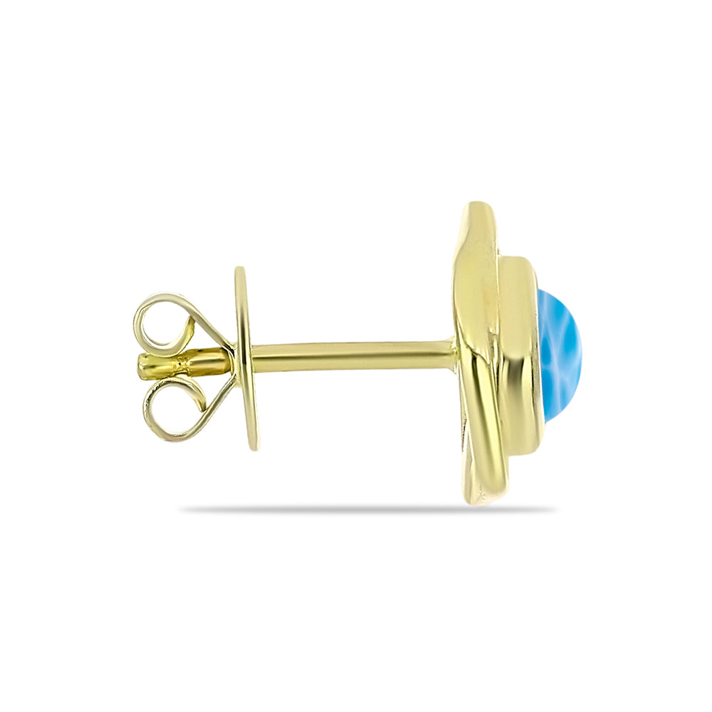 Cercei din Argint 925 Placat cu Aur ( 2.98 grame ) cu Larimar(Piatra delfinului) 1.15 Carate