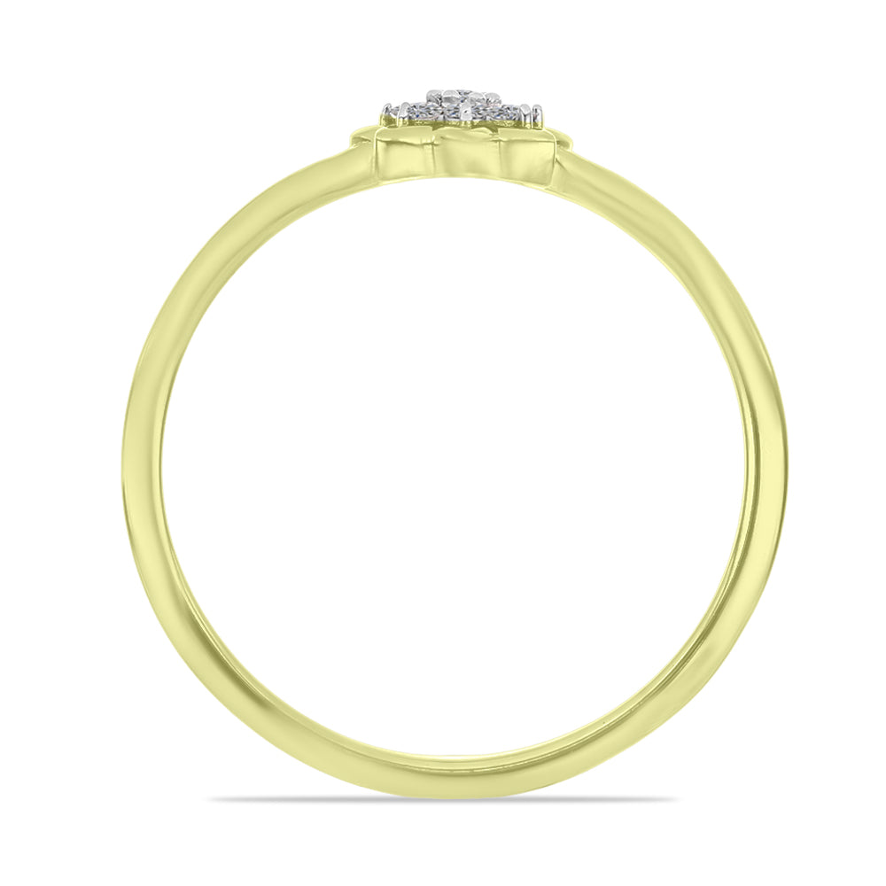 Inel din Argint 925 Placat cu Aur ( 1.88 grame ) cu Diamant Alb 0.09 Carate