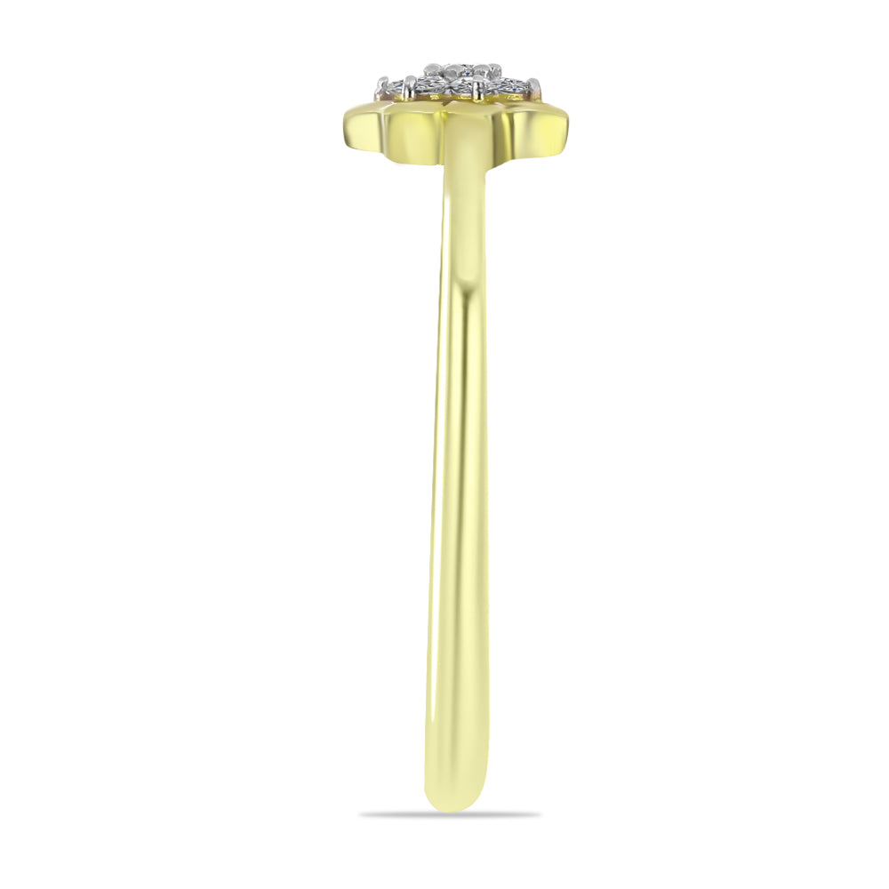 Inel din Argint 925 Placat cu Aur ( 1.88 grame ) cu Diamant Alb 0.09 Carate