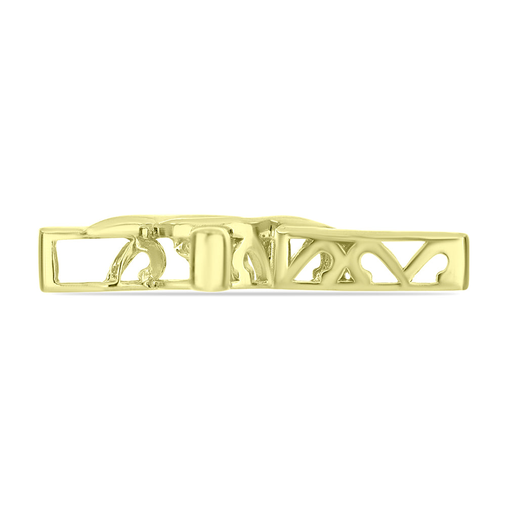 Cruce Pandantiv din Argint 925 Placat cu Aur ( 3.41 grame ) cu Diamant Alb 0.01 Carate