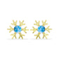 Cercei din Argint 925 Placat cu Aur ( 3.05 grame ) cu Larimar(Piatra delfinului) 1.16 Carate