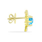 Cercei din Argint 925 Placat cu Aur ( 3.05 grame ) cu Larimar(Piatra delfinului) 1.16 Carate