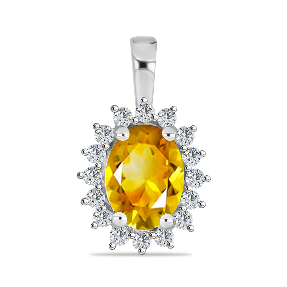 Pandantiv din Argint 925 ( 0.91 grame ) cu Citrin Rio Golden și Topaz Alb 1.41 Carate
