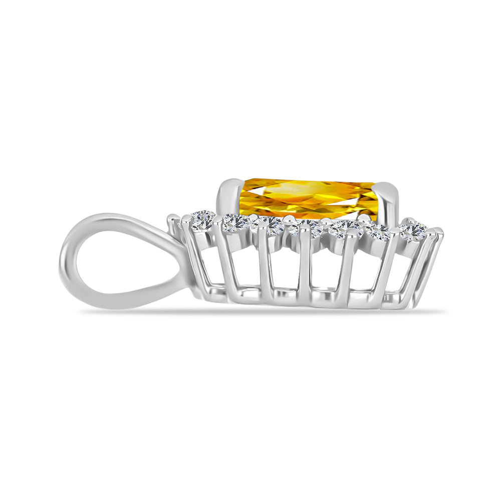 Pandantiv din Argint 925 ( 0.91 grame ) cu Citrin Rio Golden și Topaz Alb 1.41 Carate 2 