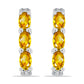 Cercei din Argint 925 ( 3.09 grame ) cu Citrin Rio Golden și Topaz Alb 1.37 Carate