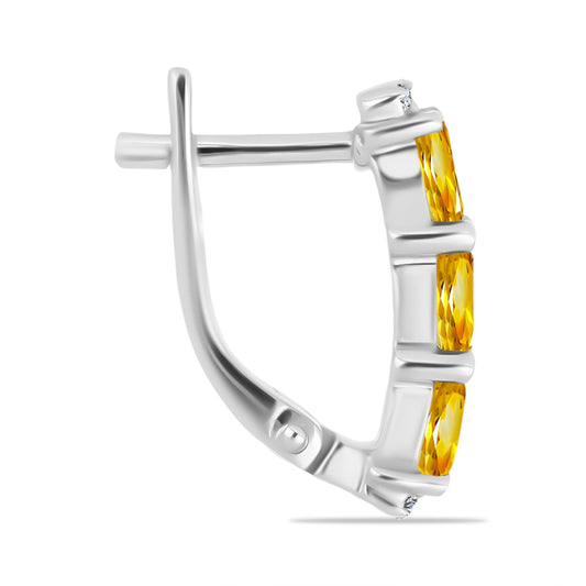 Cercei din Argint 925 ( 3.09 grame ) cu Citrin Rio Golden și Topaz Alb 1.37 Carate
