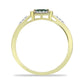Inel din Argint 925 Placat cu Aur ( 2.26 grame ) cu Safir verde și Topaz Alb 0.24 Carate