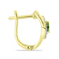 Cercei din Argint 925 Placat cu Aur ( 3.42 grame ) cu Safir verde și Topaz Alb 0.29 Carate