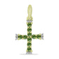 Cruce Pandantiv din Argint 925 Placat cu Aur ( 0.99 grame ) cu Safir verde și Topaz Alb 0.47 Carate