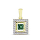Pandantiv din Argint 925 Placat cu Aur ( 1.31 grame ) cu Turmalină Verde și Topaz Alb 0.63 Carate