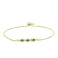Brățară din Argint 925 Placat cu Aur ( 3.39 grame ) cu Safir verde și Topaz Alb 0.39 Carate