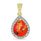 Pandantiv din Argint 925 Placat cu Aur ( 1.18 grame ) cu Turcoaz Mohave și Topaz Alb 2.04 Carate