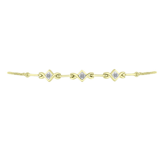 Brățară din Argint 925 Placat cu Aur ( 3.39 grame ) cu Diamant Alb 0.1 Carate