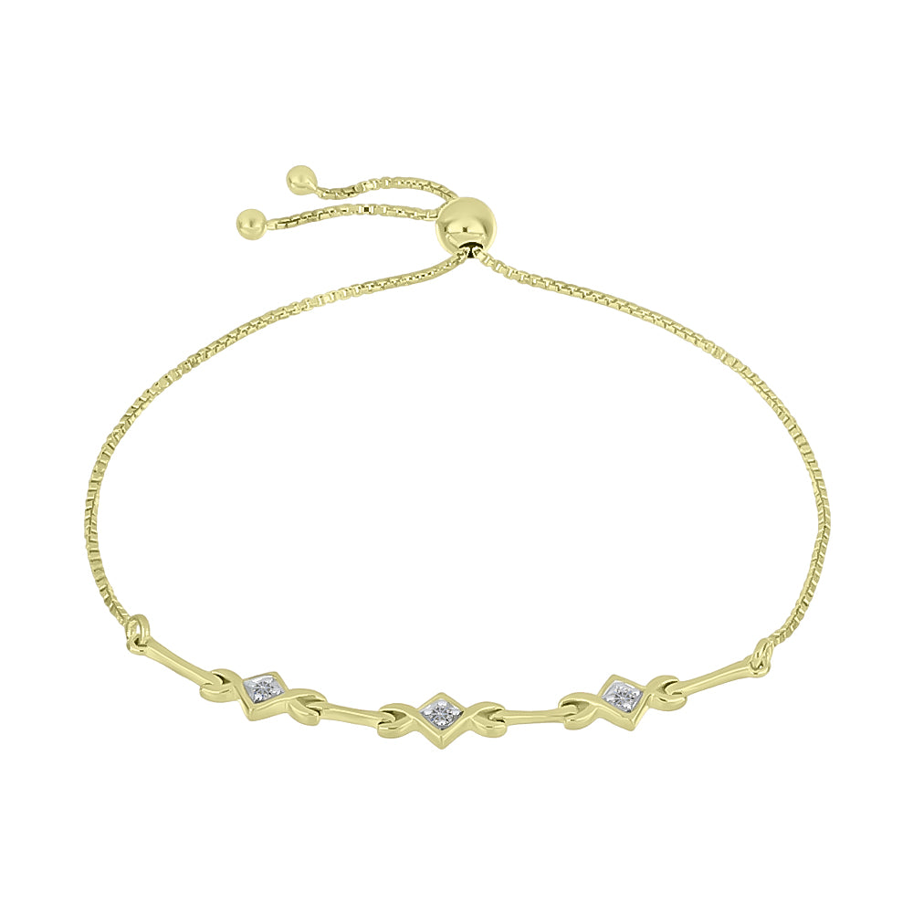 Brățară din Argint 925 Placat cu Aur ( 3.39 grame ) cu Diamant Alb 0.1 Carate