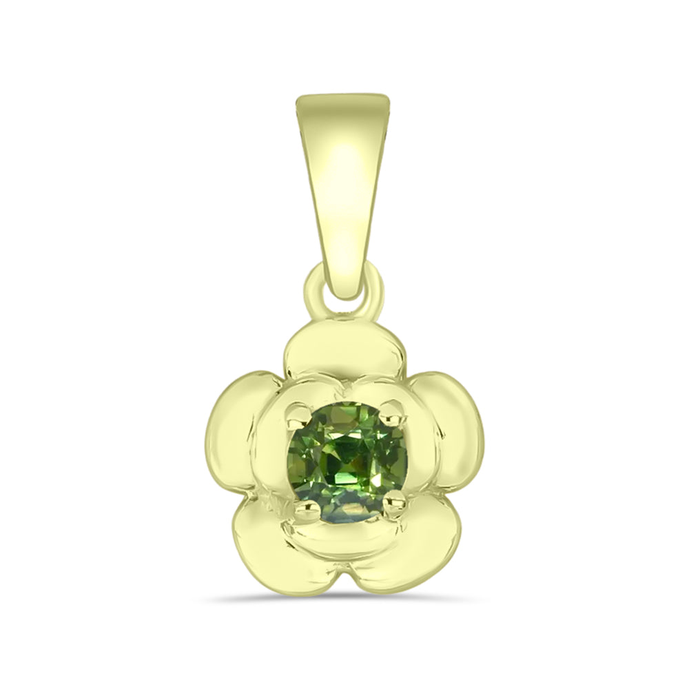 Pandantiv din Argint 925 Placat cu Aur ( 1.65 grame ) cu Safir verde 0.34 Carate