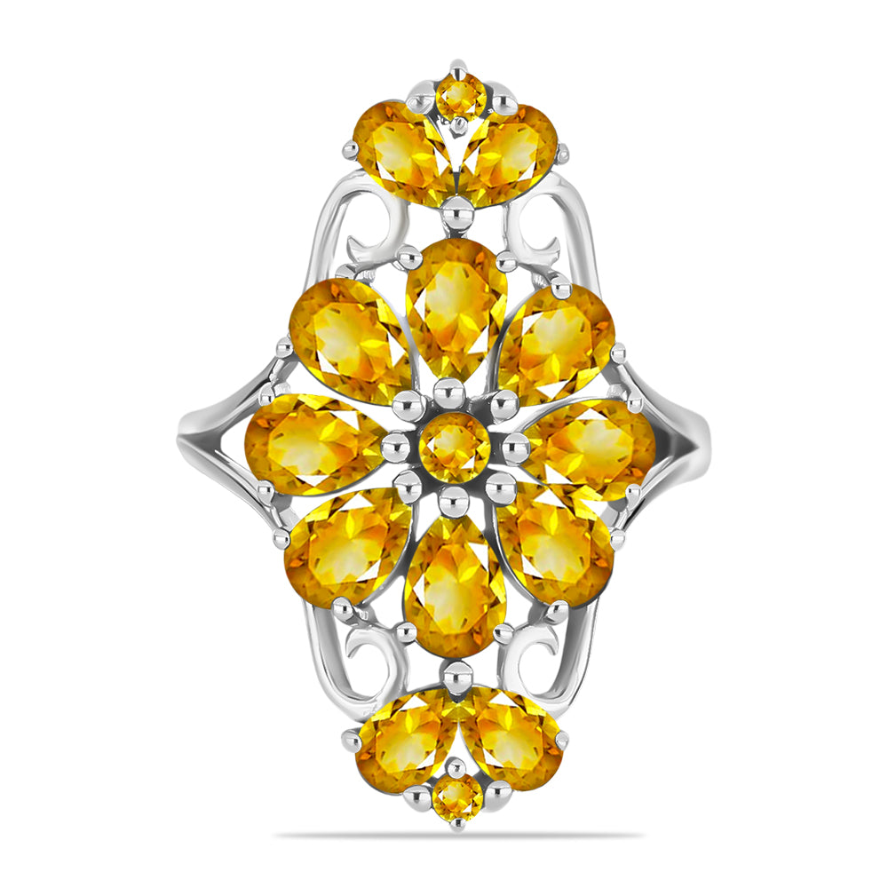 Inel din Argint 925 ( 4.27 grame ) cu Citrin Rio Golden 4.16 Carate 1 